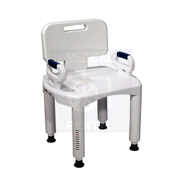 .SILLA DE DUCHA DE LUJO PVC CON RESPLADO Y BRAZOS - Medical Rental, S ...